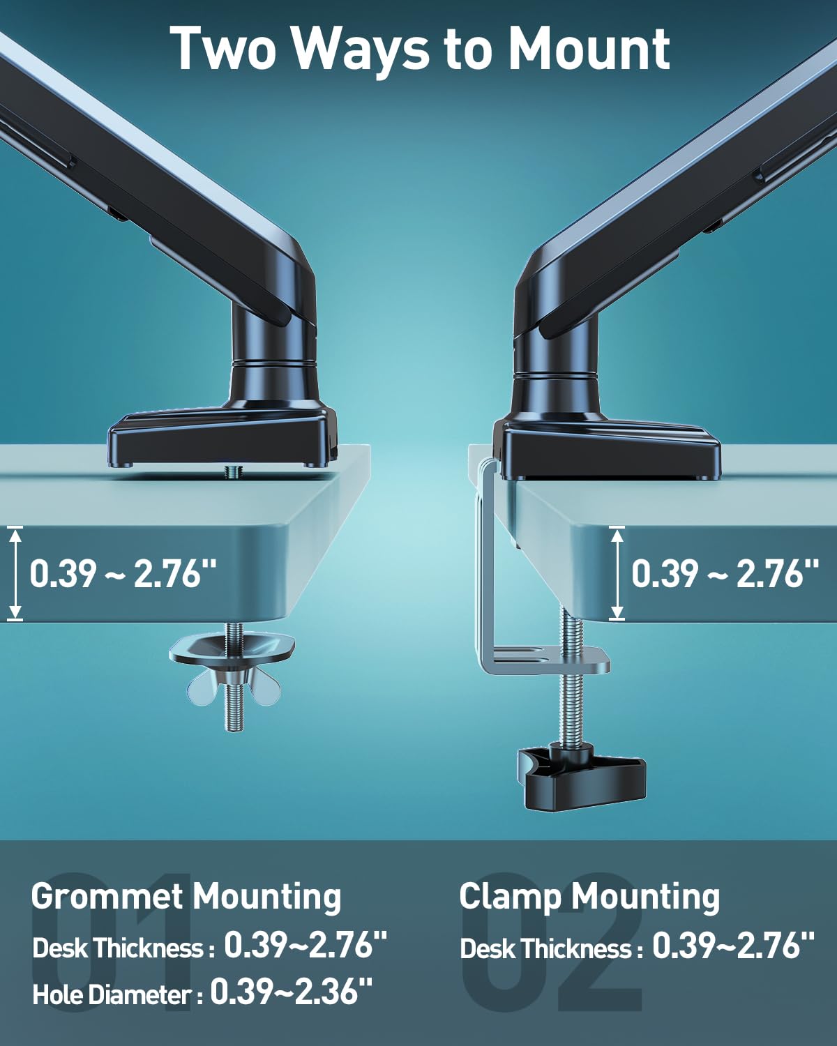 Freelift Pro Monitor Desk Mount 13-32 Inch Gas Spring Arm