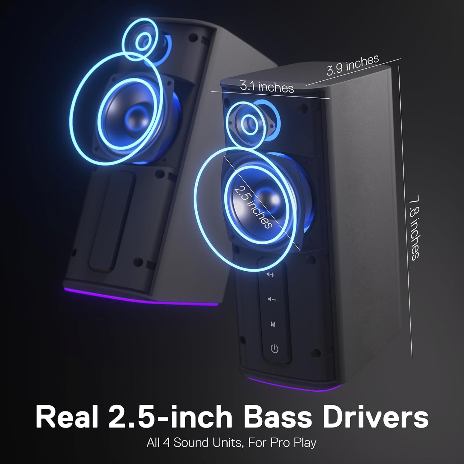 Redragon GS814 Bluetooth Desktop Speakers with Enhanced Bass