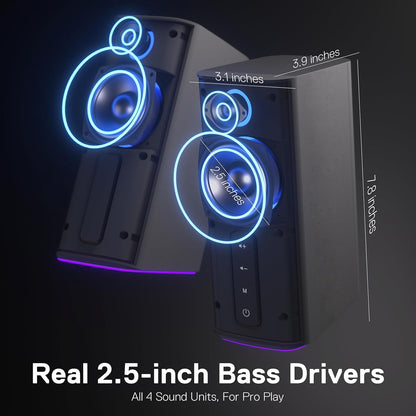 Redragon GS814 Bluetooth Desktop Speakers with Enhanced Bass