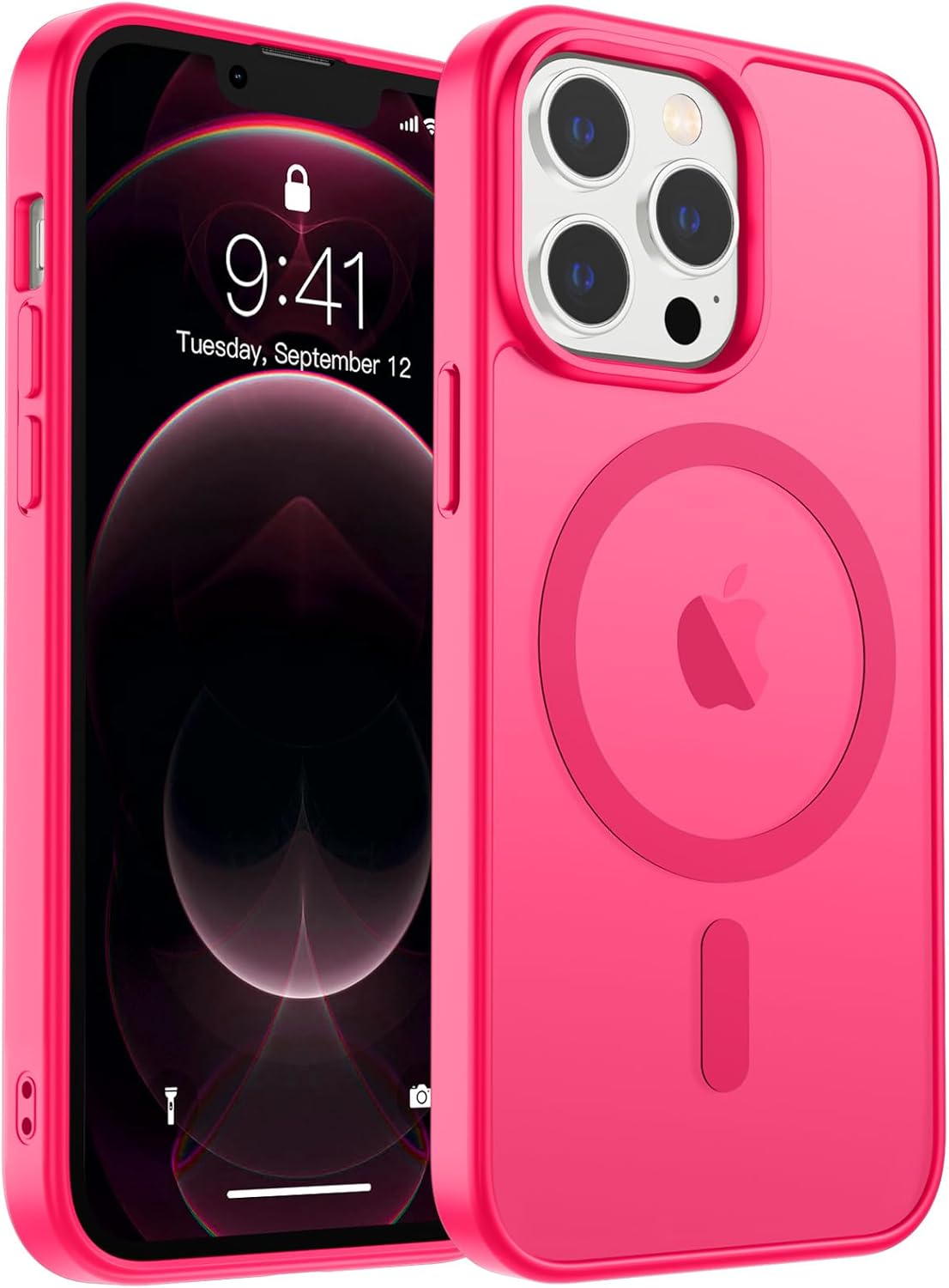 MagSafe Compatible iPhone 14 15 Case Matte Shockproof Anti Scratch Black