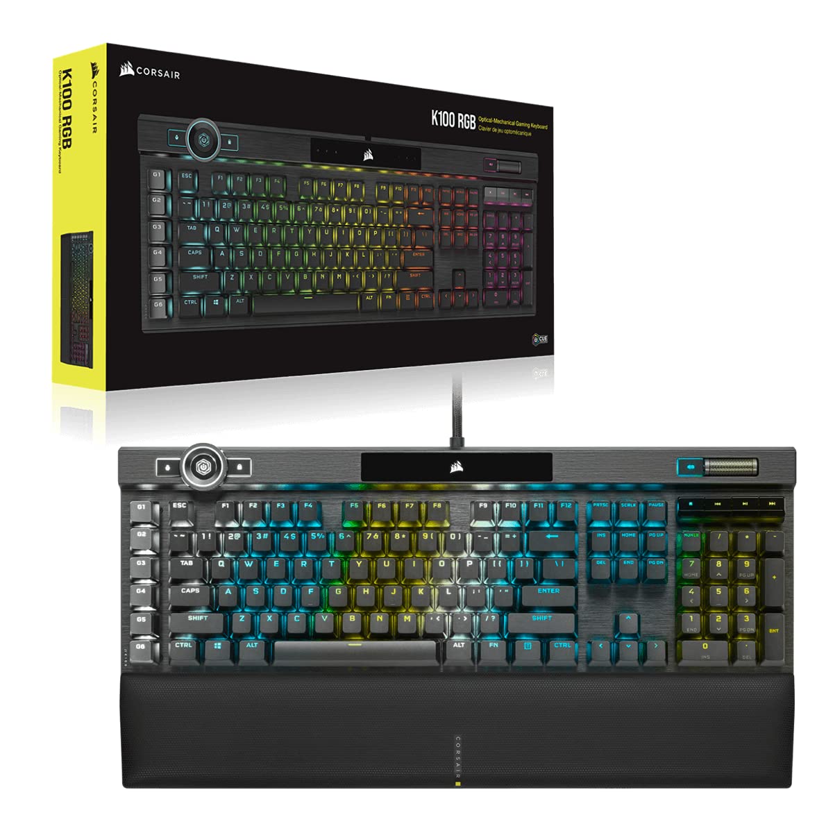 Corsair K100 RGB Gaming Keyboard with Hyper-Processing Technology