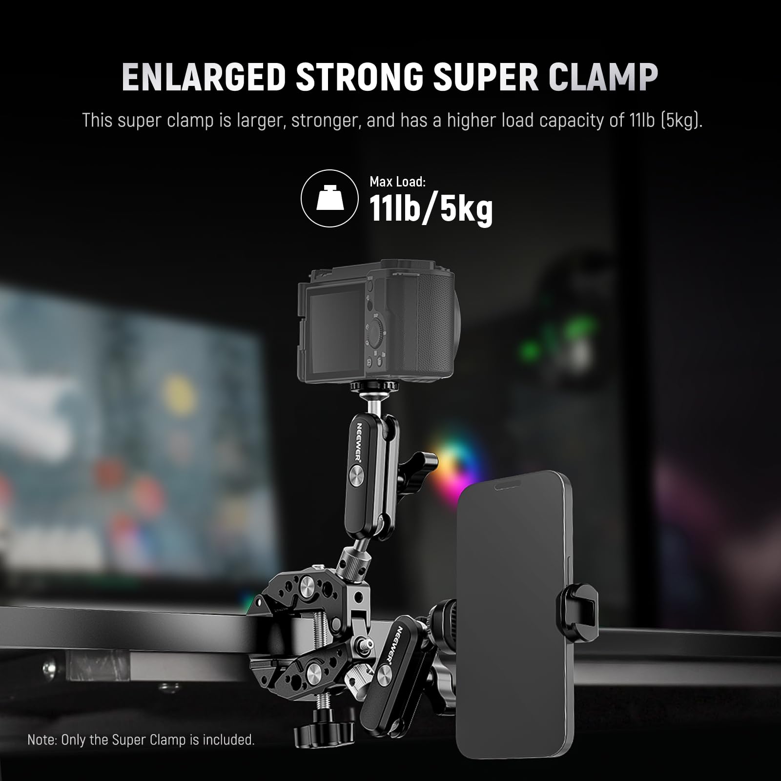 Neewer Super Clamp with Dual Ballhead Magic Arm