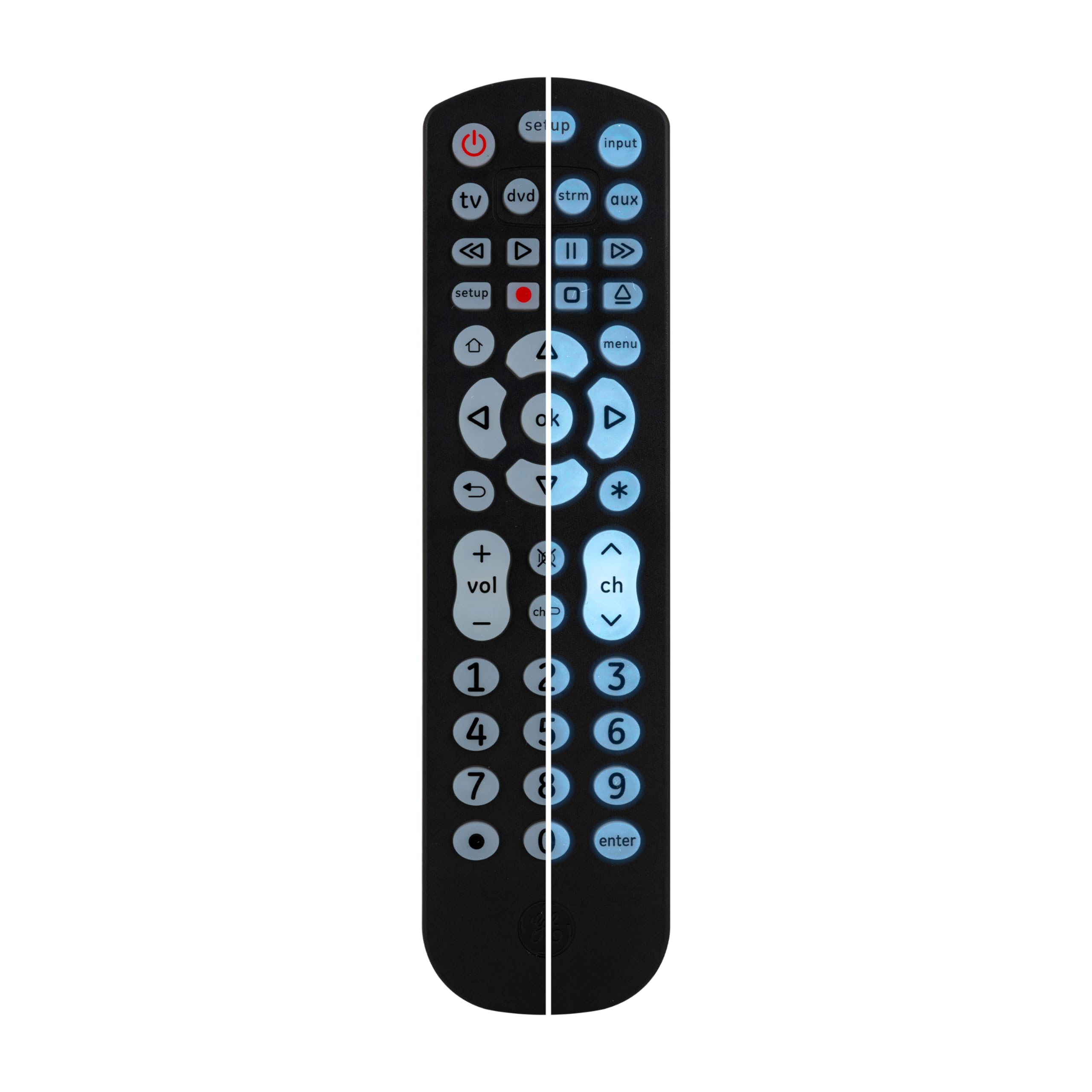 Universal Remote Control for 4 Devices in Black