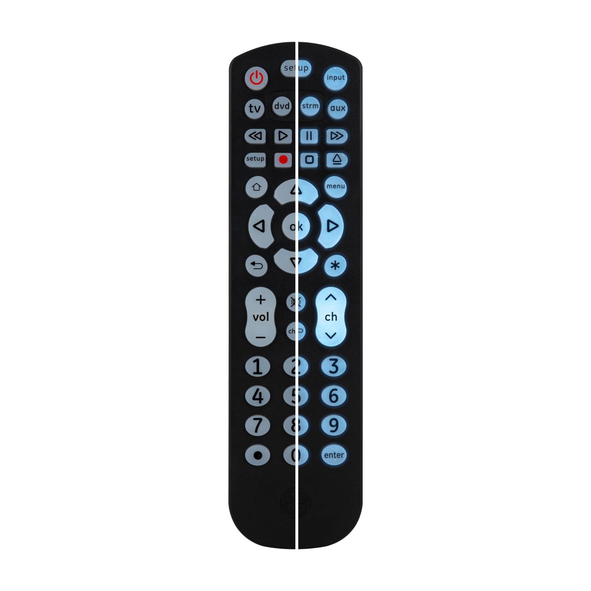 Universal Remote Control for 4 Devices in Black