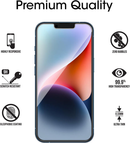 AmFilm Essential 9H Plus Tempered Glass Screen Protector For iPhone 14 13 Pro