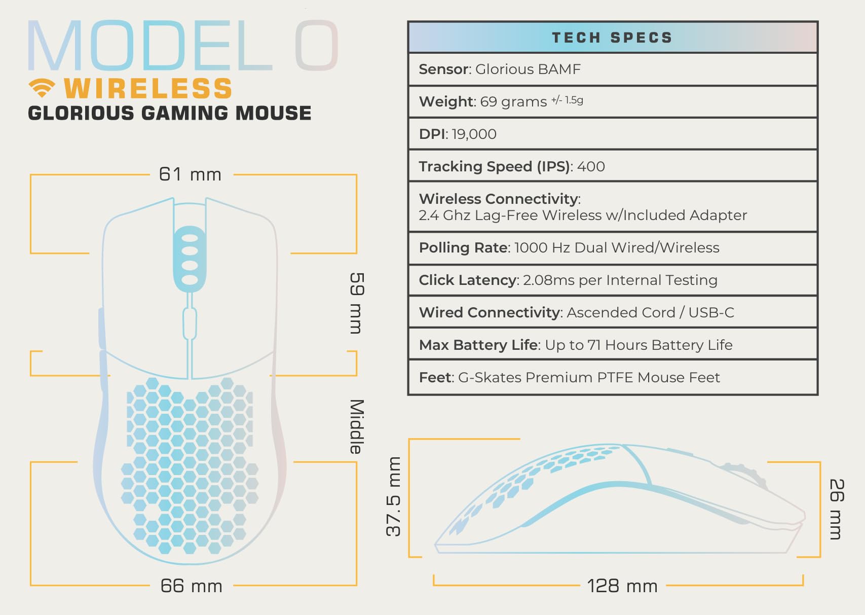 Glorious Model O Wireless Gaming Mouse Lightweight Design