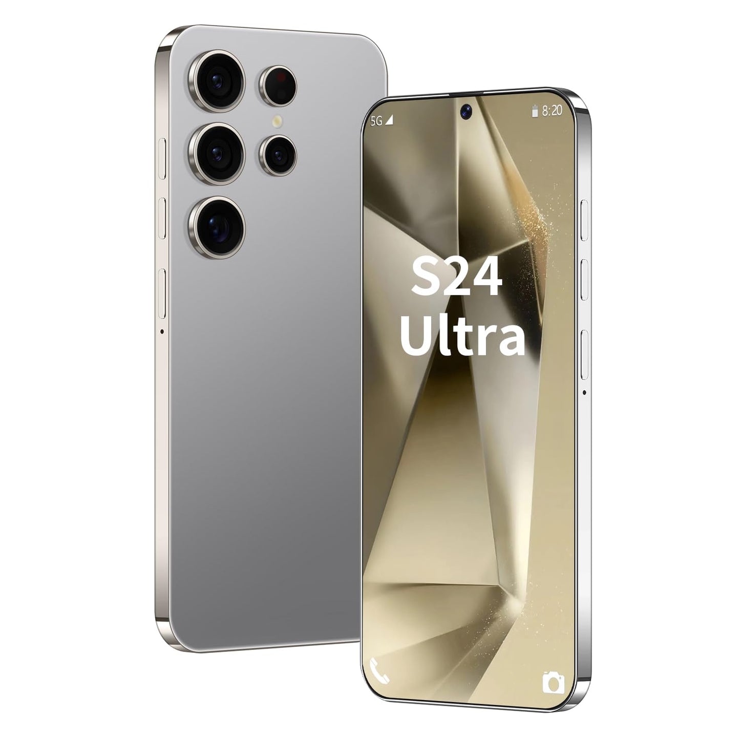 Unlocked S24 Ultra Android Phone 5G 6800mAh Dual SIM 108MP Camera Titanium Black