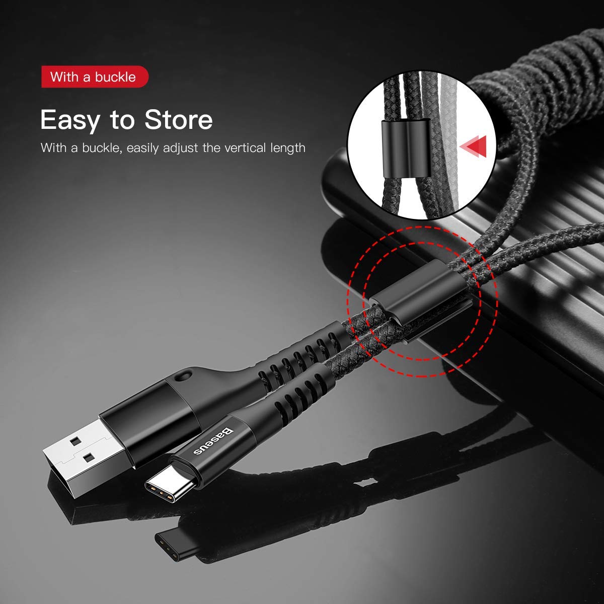 Baseus 100W Retractable USB Type C Charger Cable