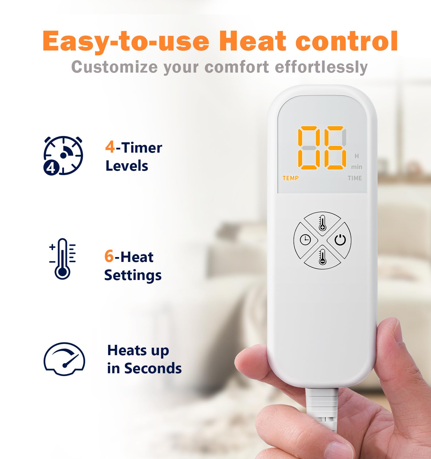 Electric Heating Pad for Back Pain Relief with Auto Off