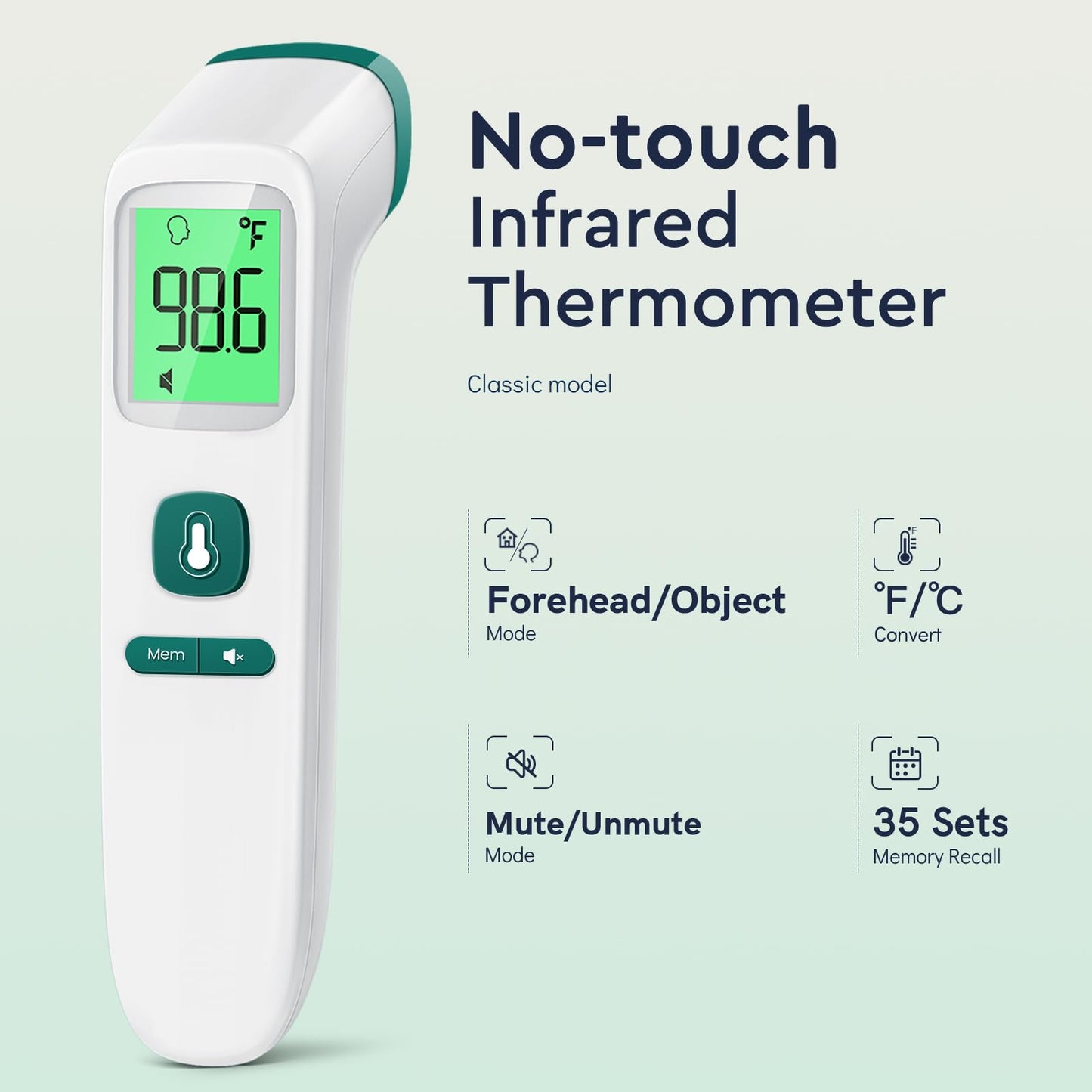 No Touch Digital Thermometer with Fever Alarm for Home Use