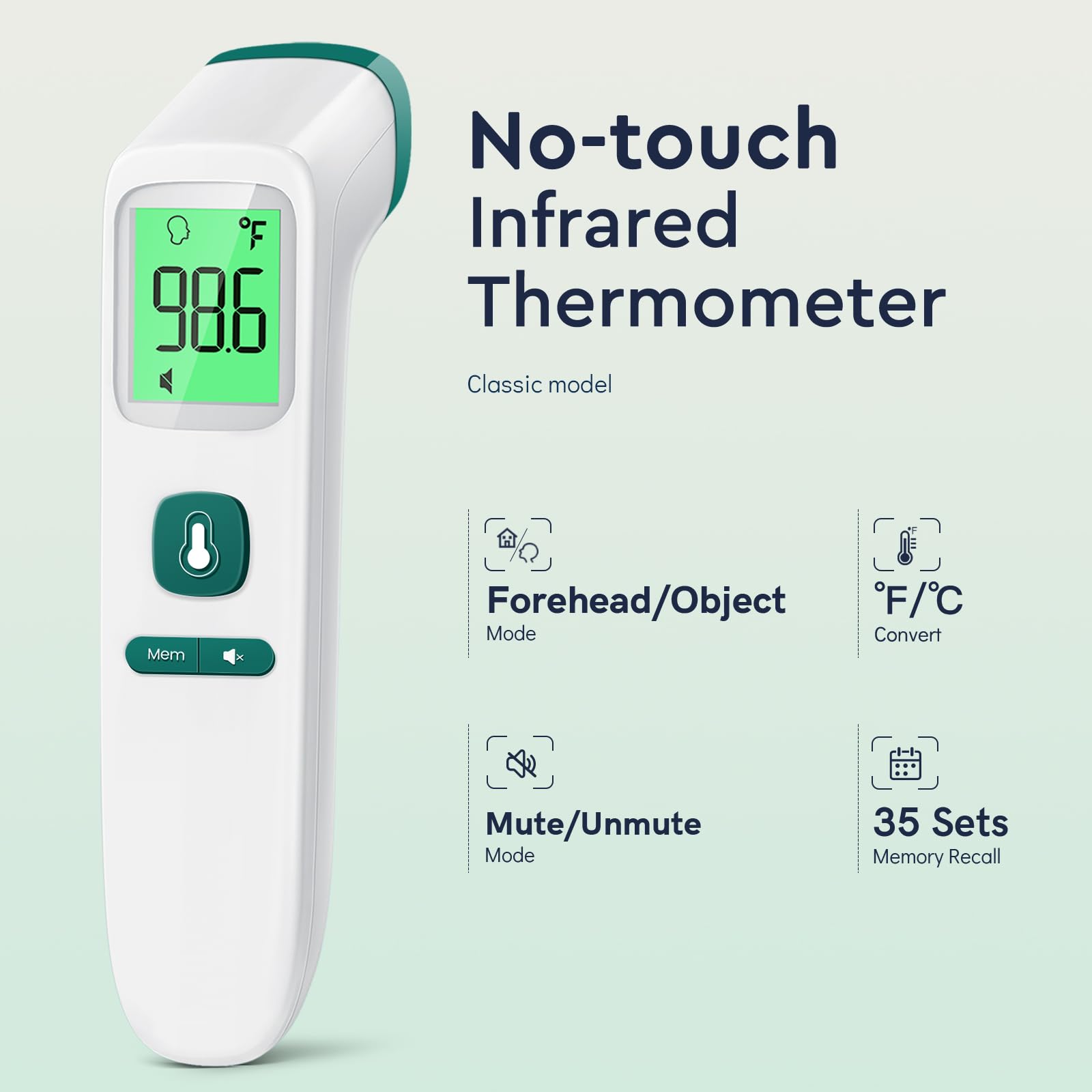 No Touch Digital Thermometer with Fever Alarm for Home Use