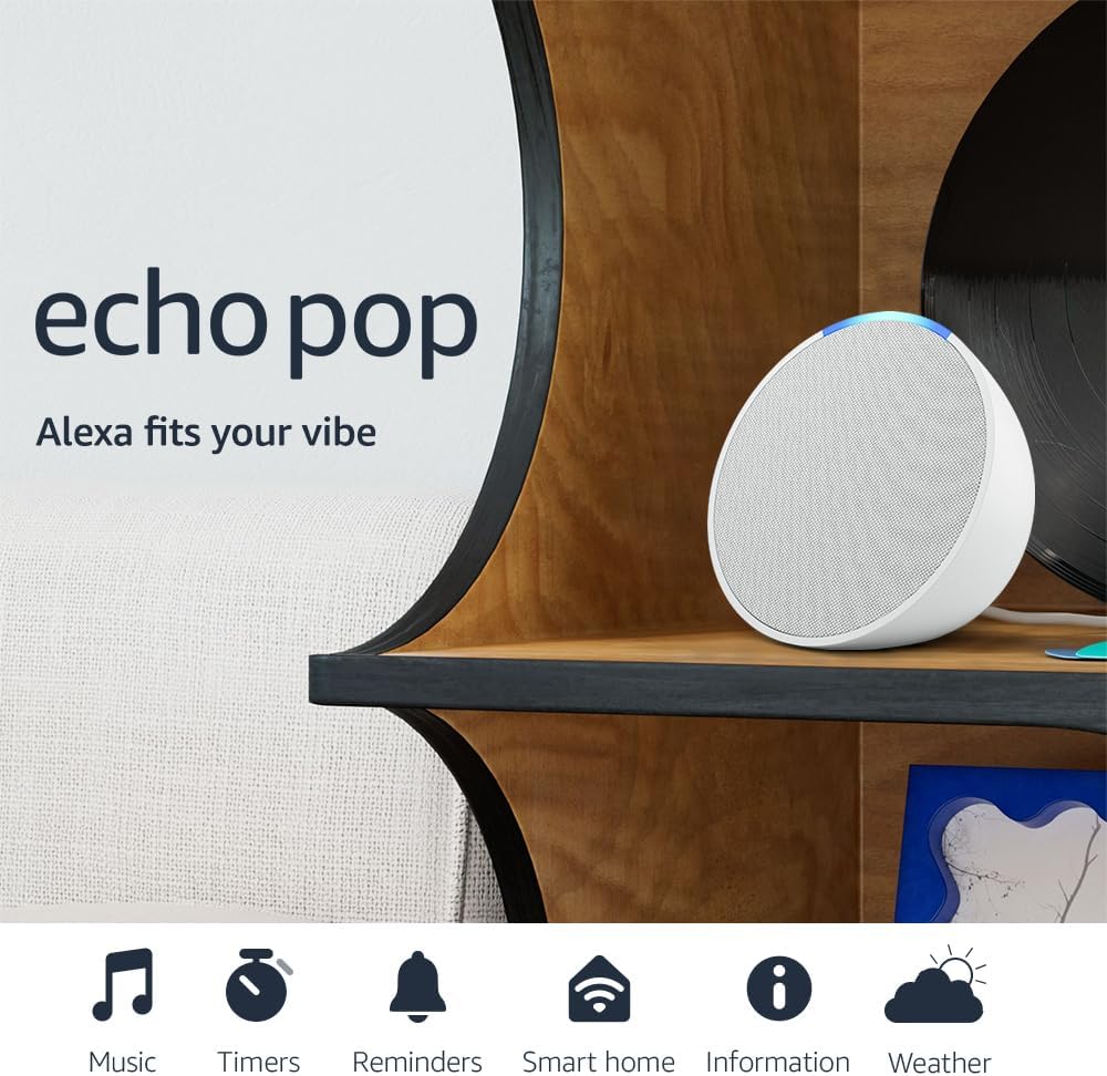 Echo Pop Compact Smart Speaker With Rich Voice Control