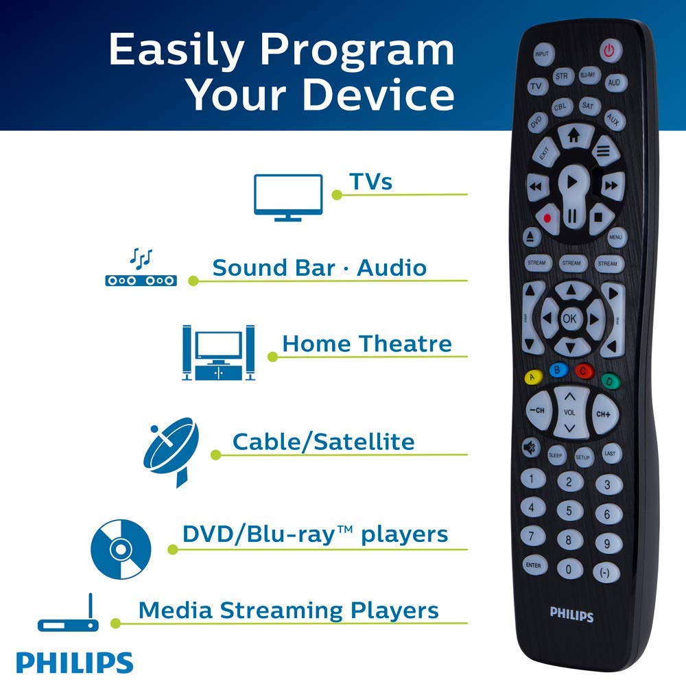 Philips Backlit Universal Remote Control for Smart TVs