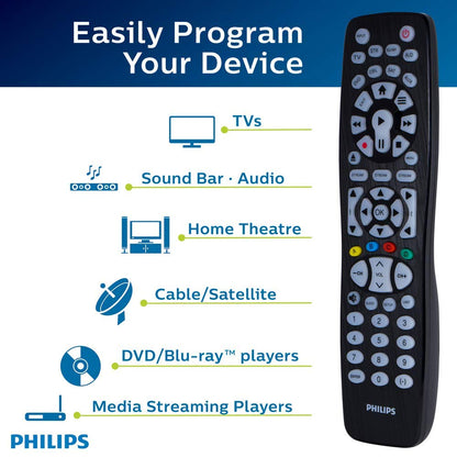Philips Backlit Universal Remote Control for Smart TVs