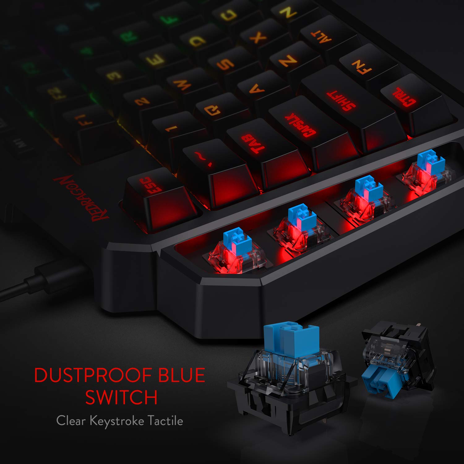 Redragon K585 DITI One Handed RGB Gaming Keyboard