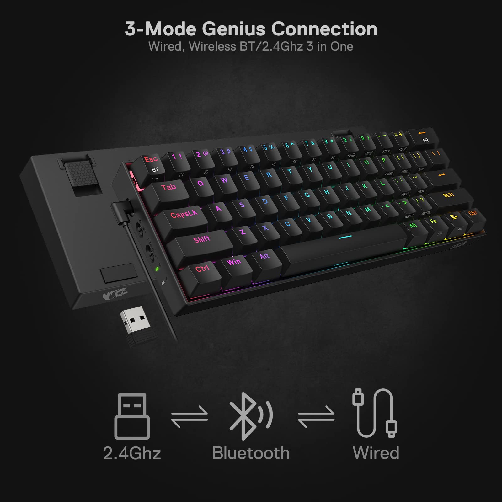 Redragon K530 Pro Wireless RGB Mechanical Keyboard
