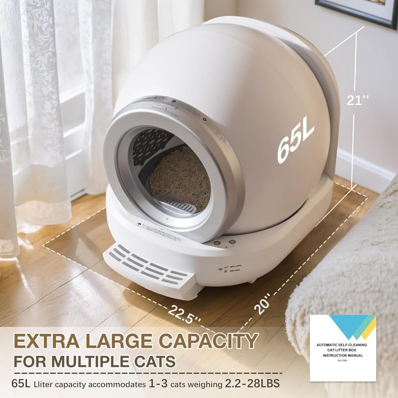 Self Cleaning Automatic Cat Litter Box with App Control