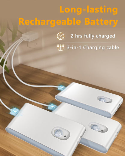 Willed Indoor Stair Lights 4 Pack Rechargeable Night Light