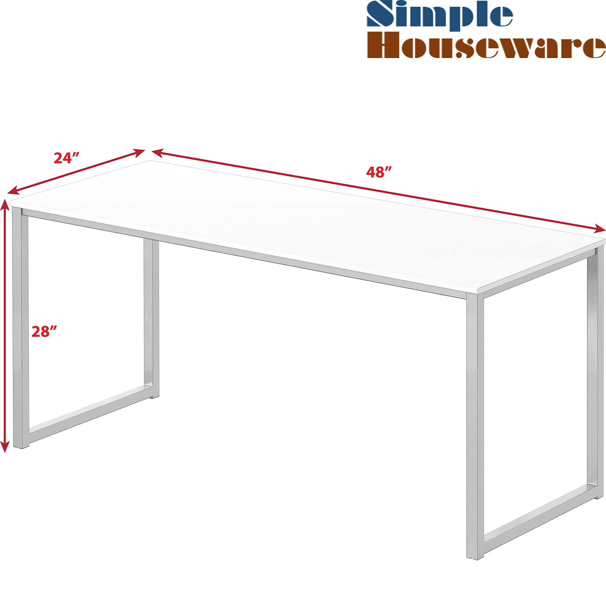 SHW 48 Inch Black Home Office Computer Desk