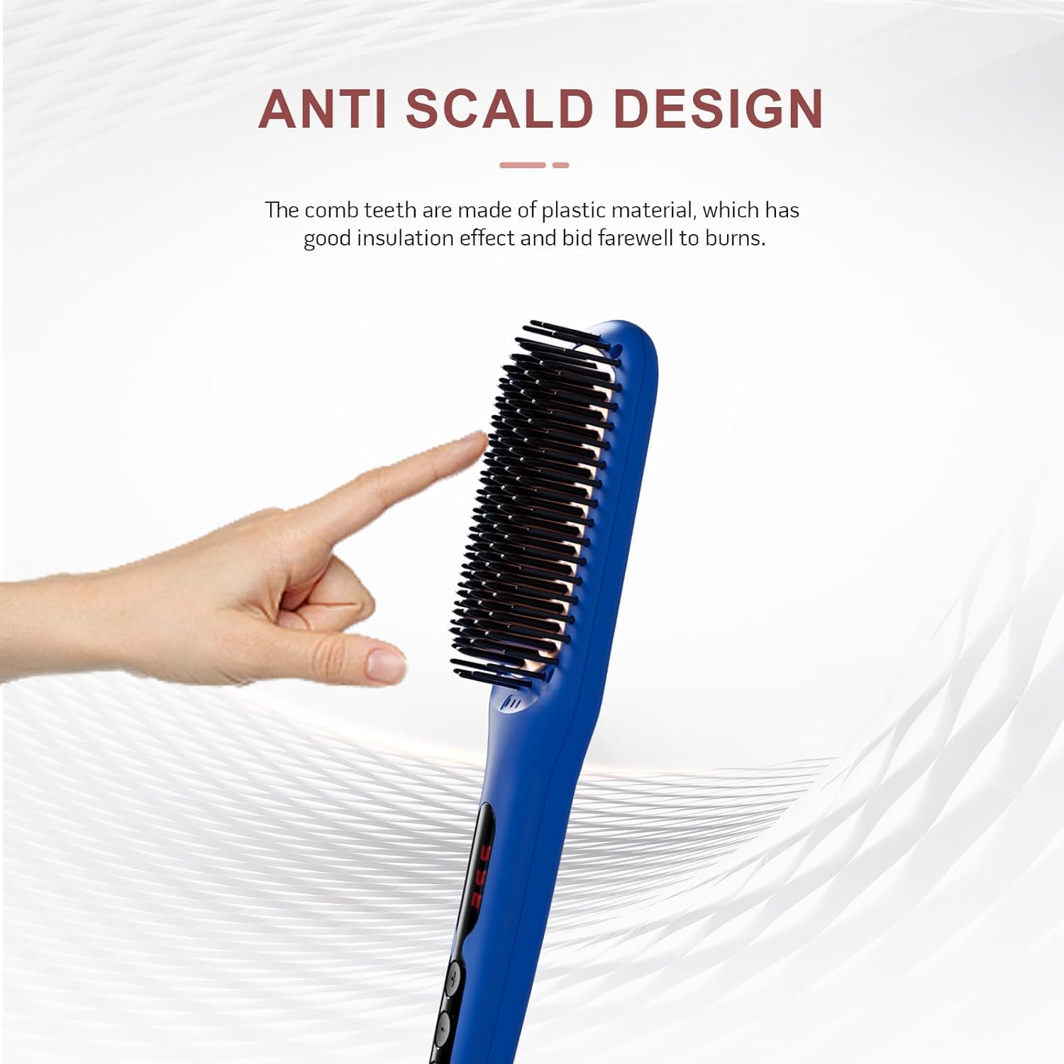 Megawise Pro Ceramic Hair Straightener Brush with Fast Heating