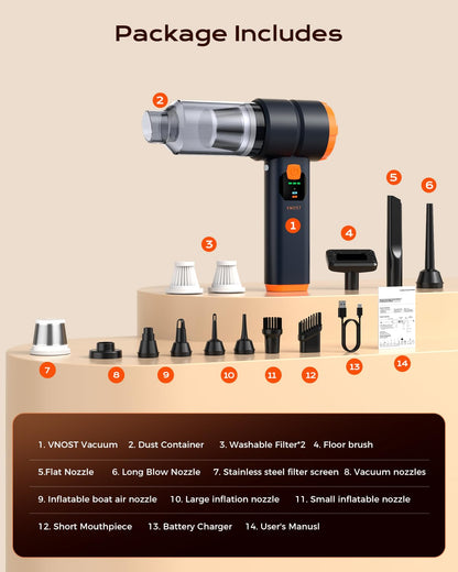 Portable Cordless Car Vacuum Handheld With 30000Pa Suction