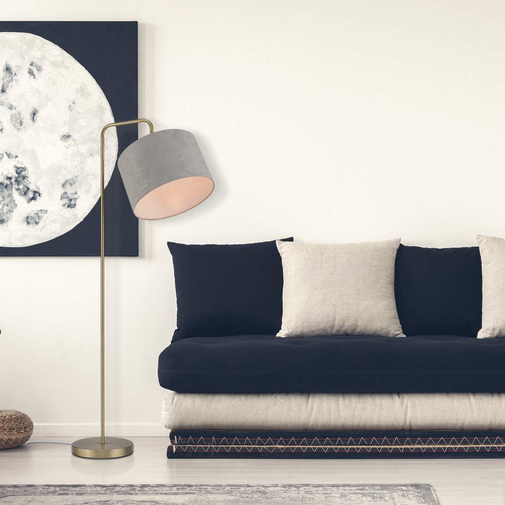 Brass Floor Lamp with White Shade for Modern Decor