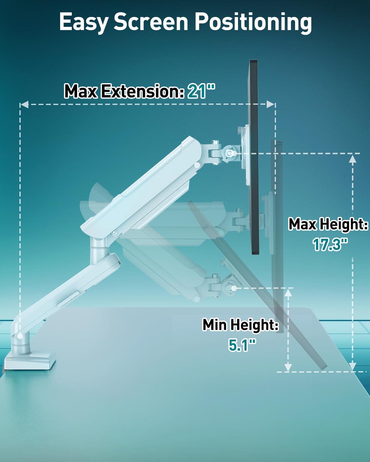 Freelift Pro Monitor Desk Mount 13-32 Inch Gas Spring Arm