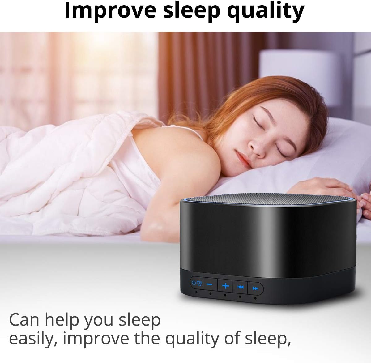 Magicteam White Noise Machine 20 Sounds 32 Levels Black