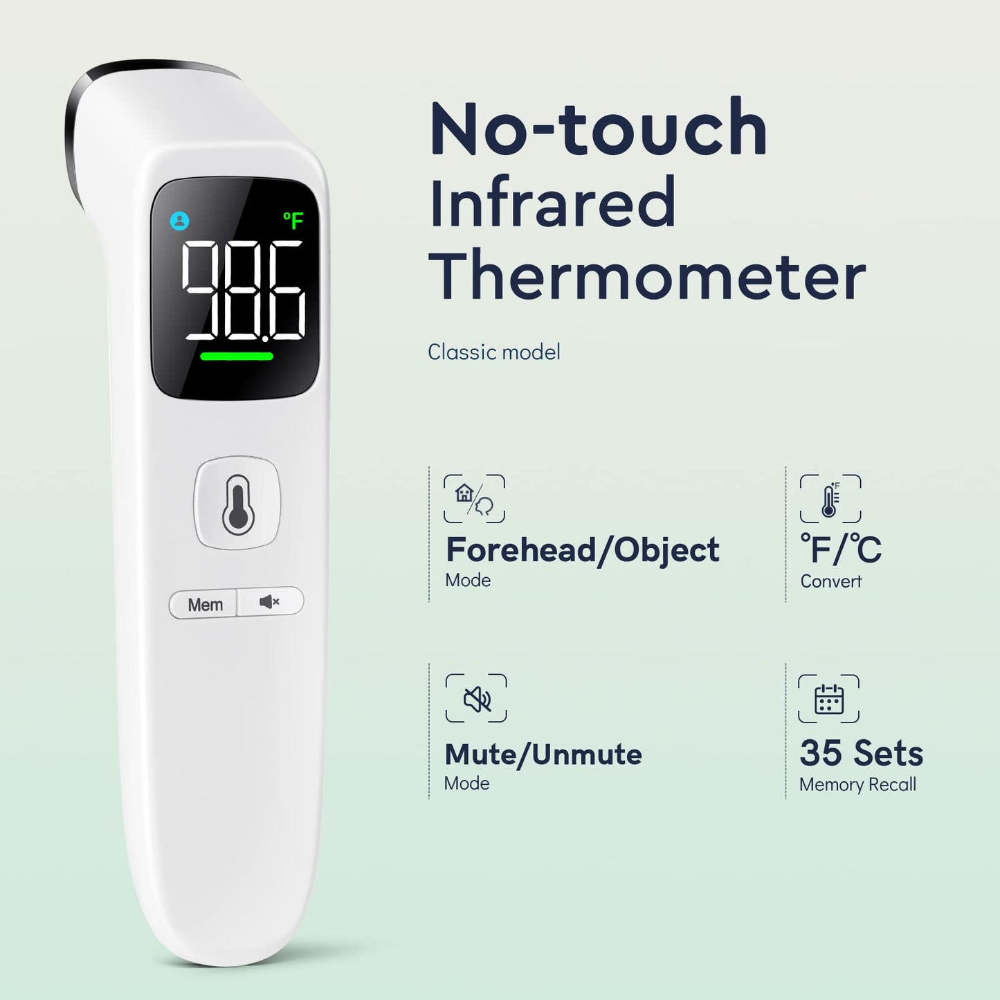 No Touch Digital Thermometer with Fever Alarm for Home Use