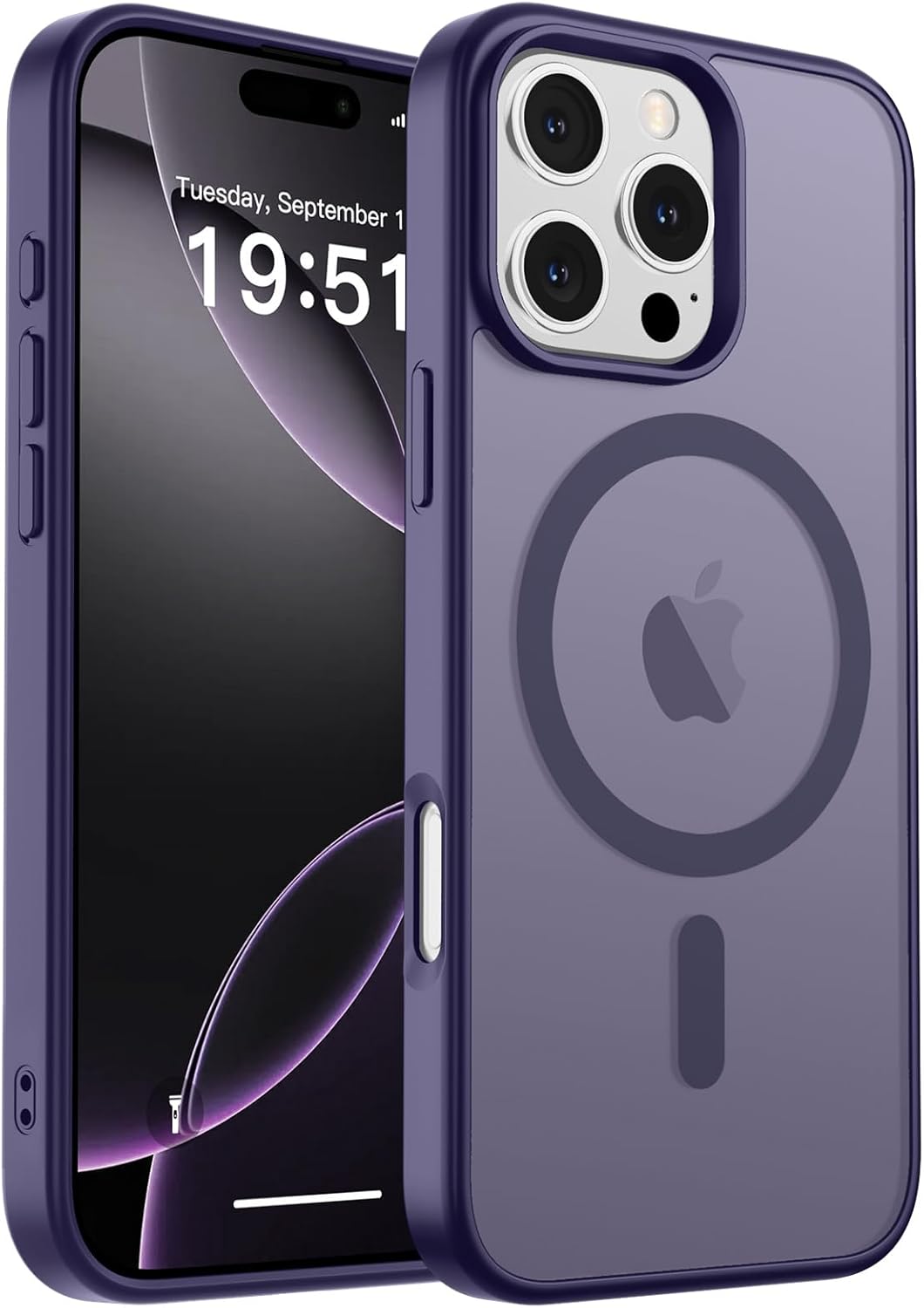 MagSafe Compatible iPhone 14 15 Case Matte Shockproof Anti Scratch Black