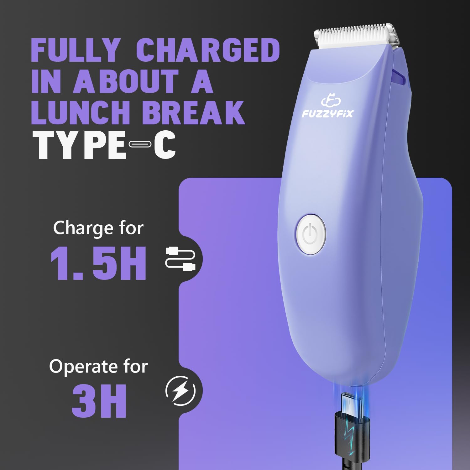 Portable Low Noise Pet Grooming Clippers for Matted Hair