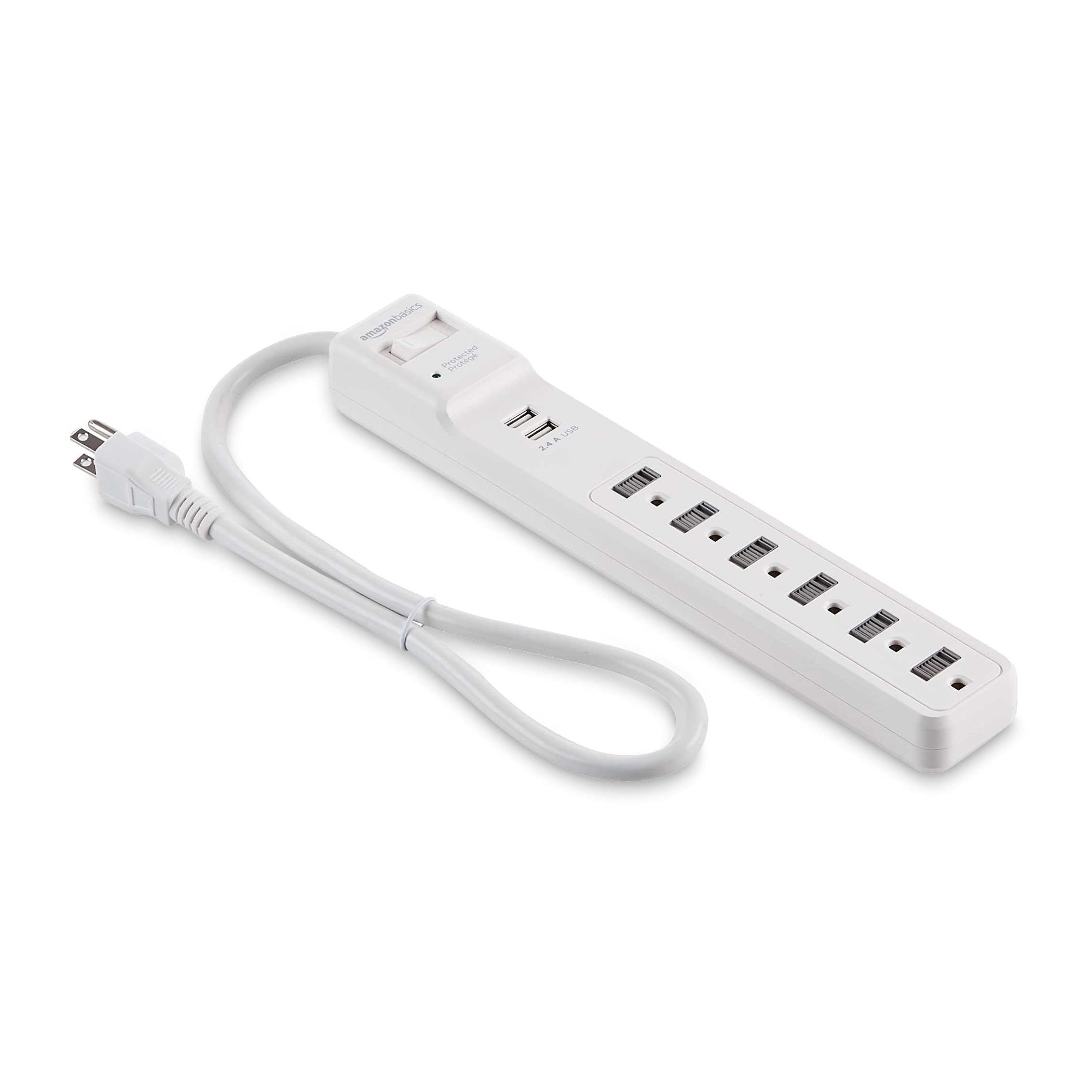 Amazon Basics Surge Protector Power Strip With USB Ports