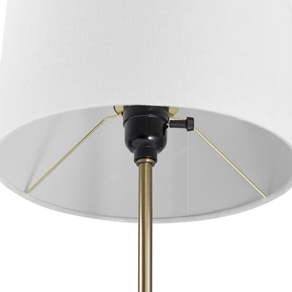 Metallic Gray Table Lamp with Dual Pull Chains for Versatile Lighting