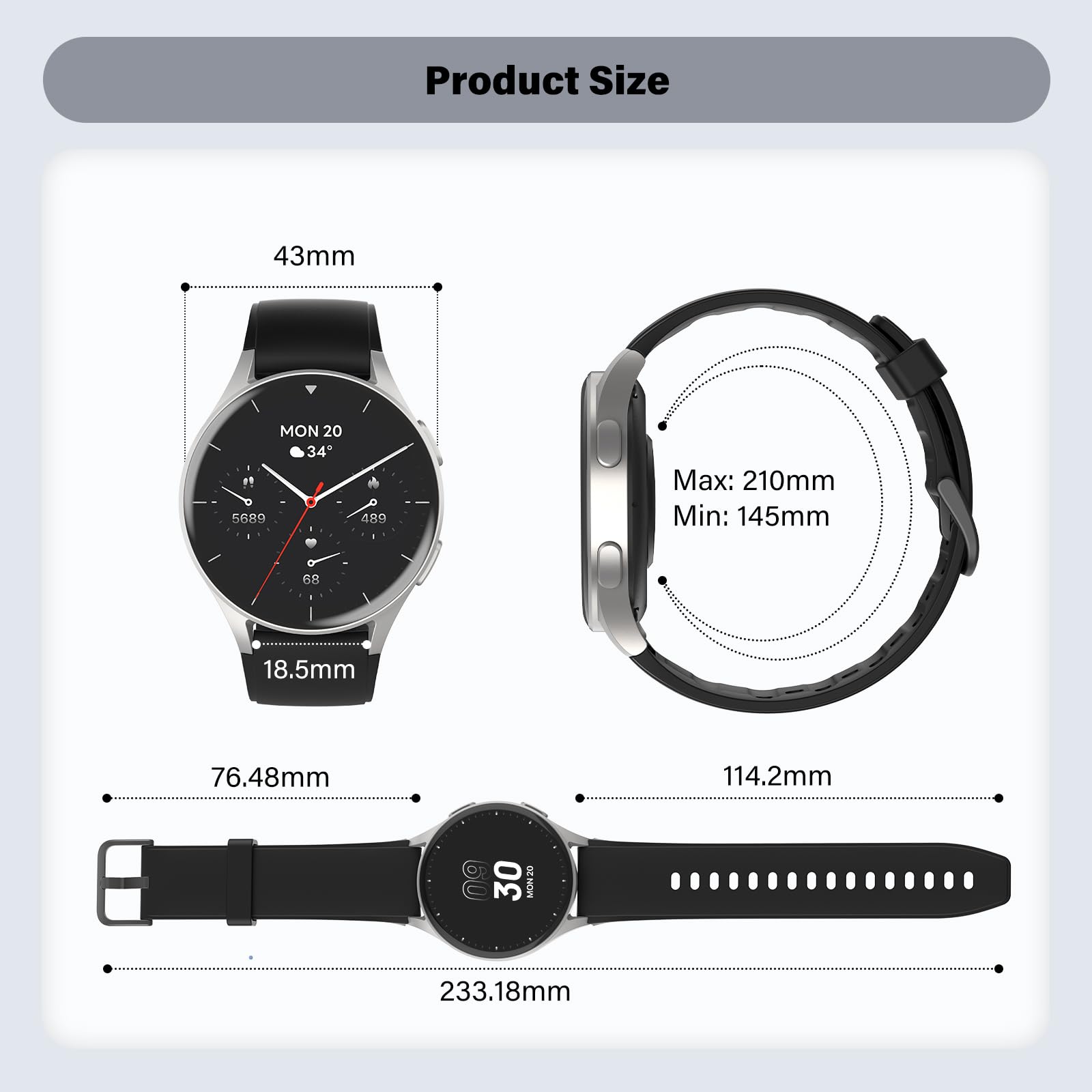 Smart Watch For Women With Alexa Health Tracking AMOLED