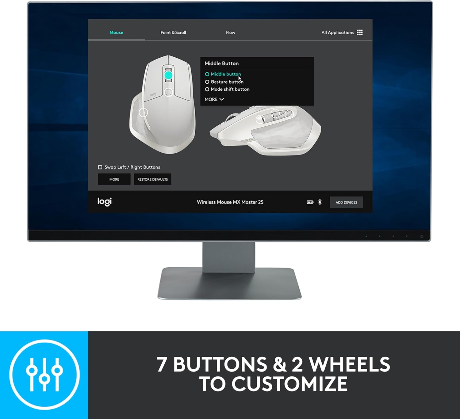 Logitech MX Master 2S Wireless Mouse With Hyper Fast Scrolling