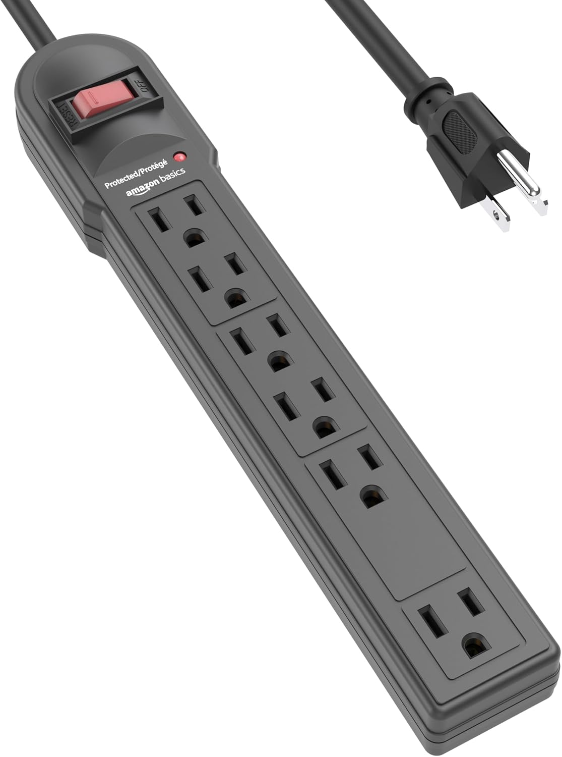 Amazon Basics Surge Protector Power Strip With LED Indicator
