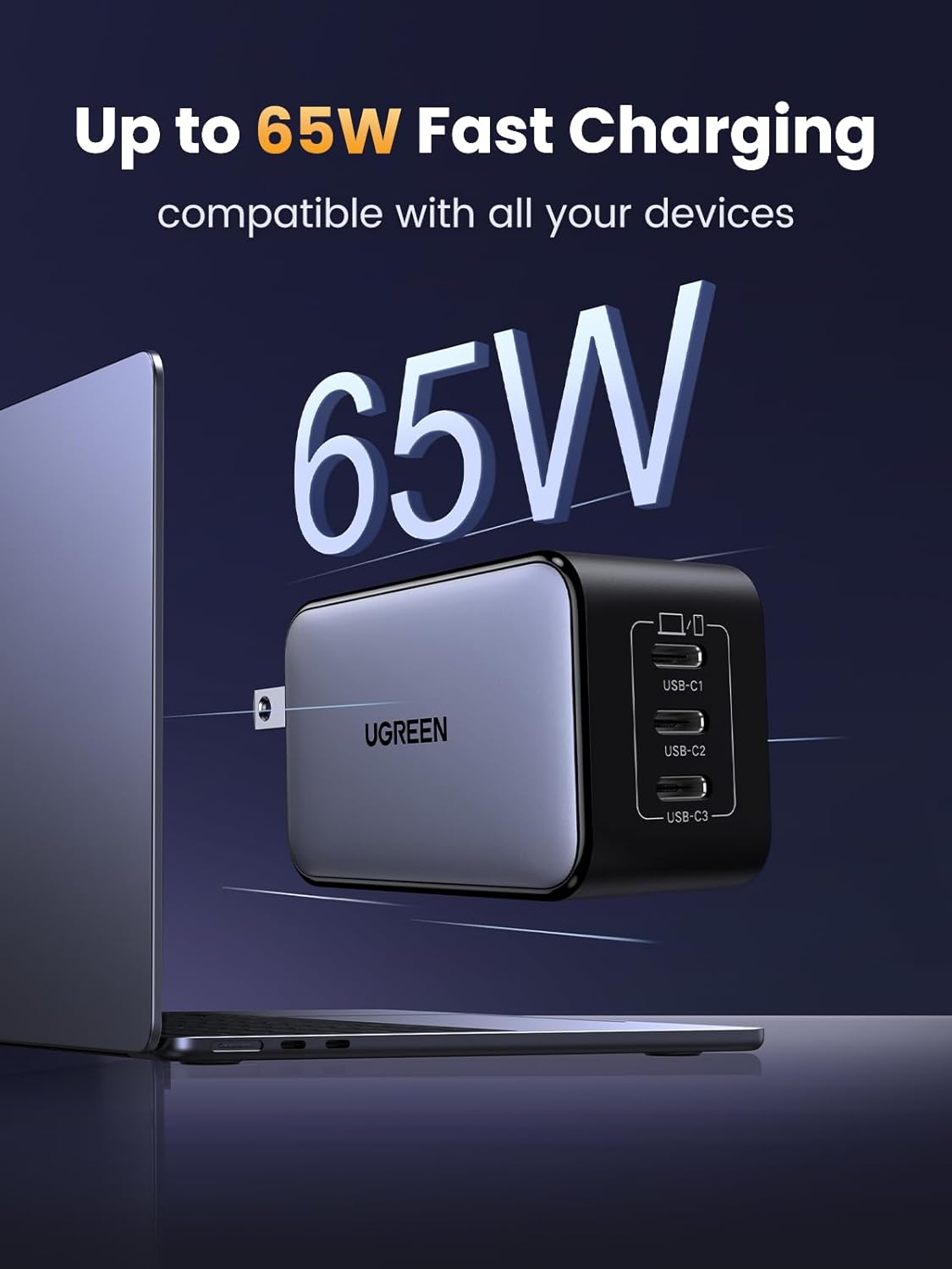 UGREEN 65W USB C Charger Block Fast Charging Adapter