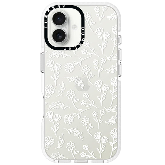 Cute White Floral iPhone 12 And 12 Pro Case Clear TPU Shockproof Slim Cover