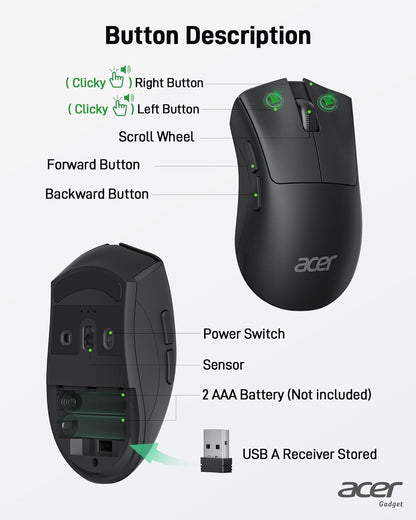 Acer Wireless Mouse with 1200 DPI Precision