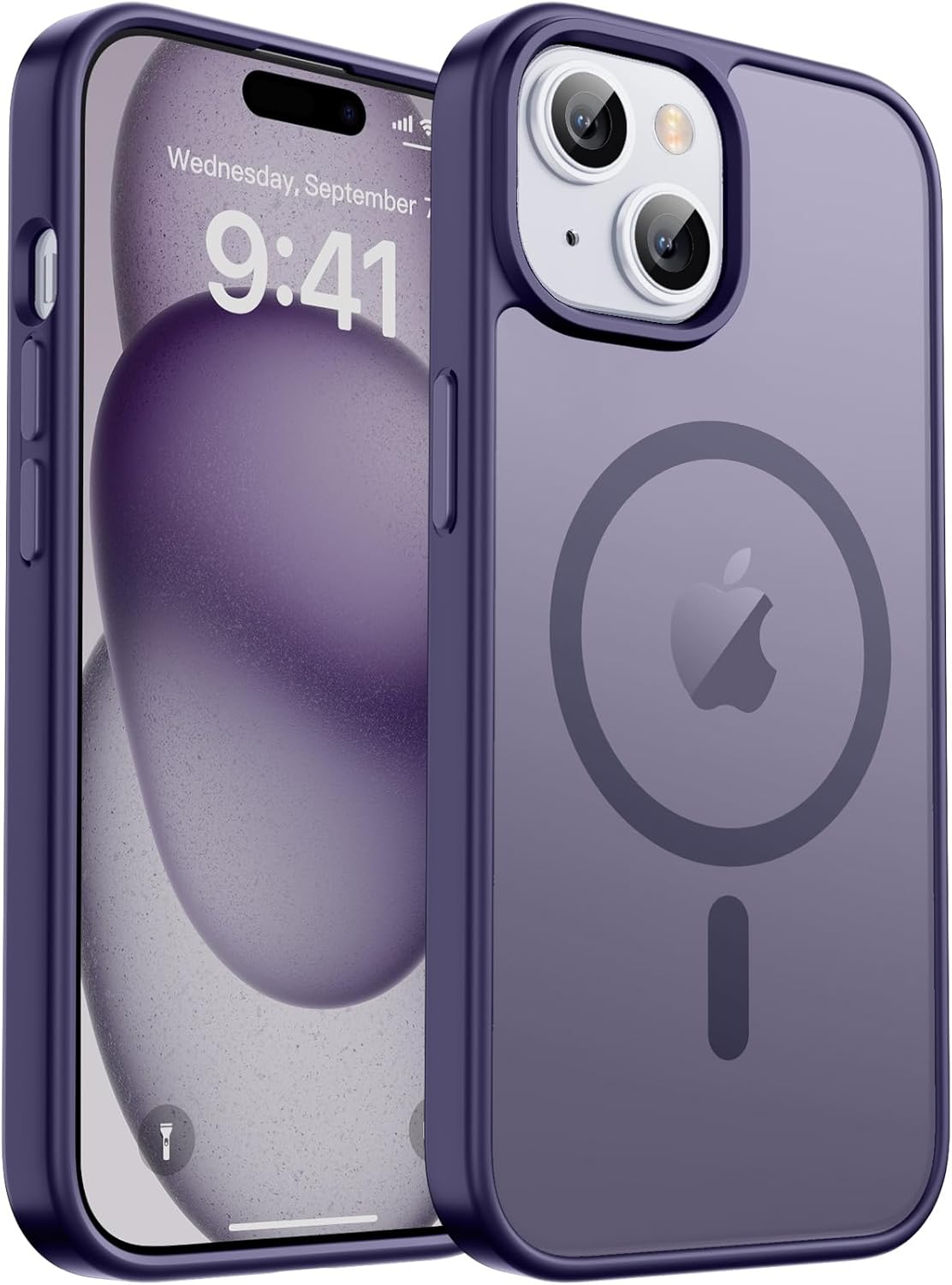 MagSafe Compatible iPhone 14 15 Case Matte Shockproof Anti Scratch Black