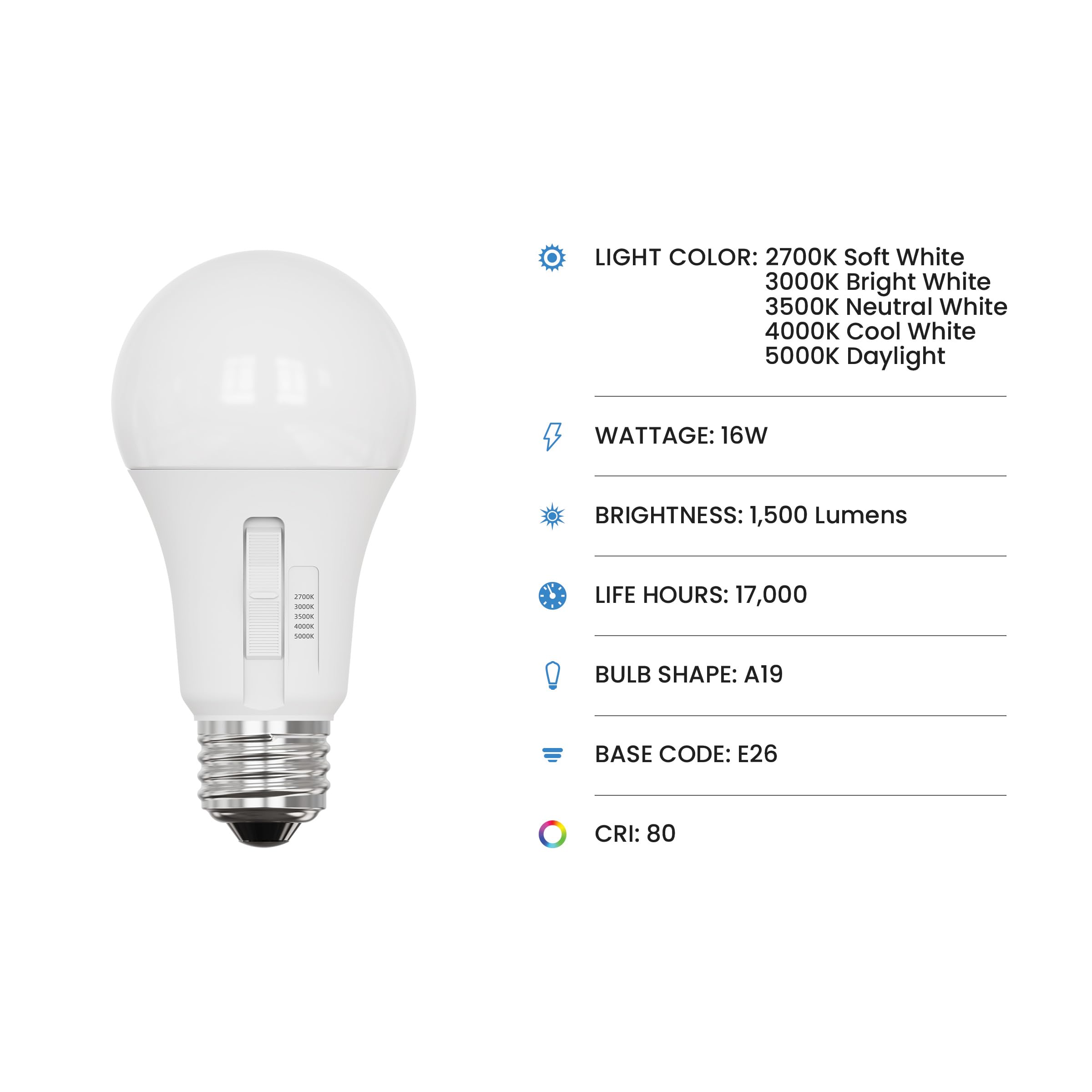 Feit Electric LED Light Bulbs 60 Watt Equivalent Dimmable