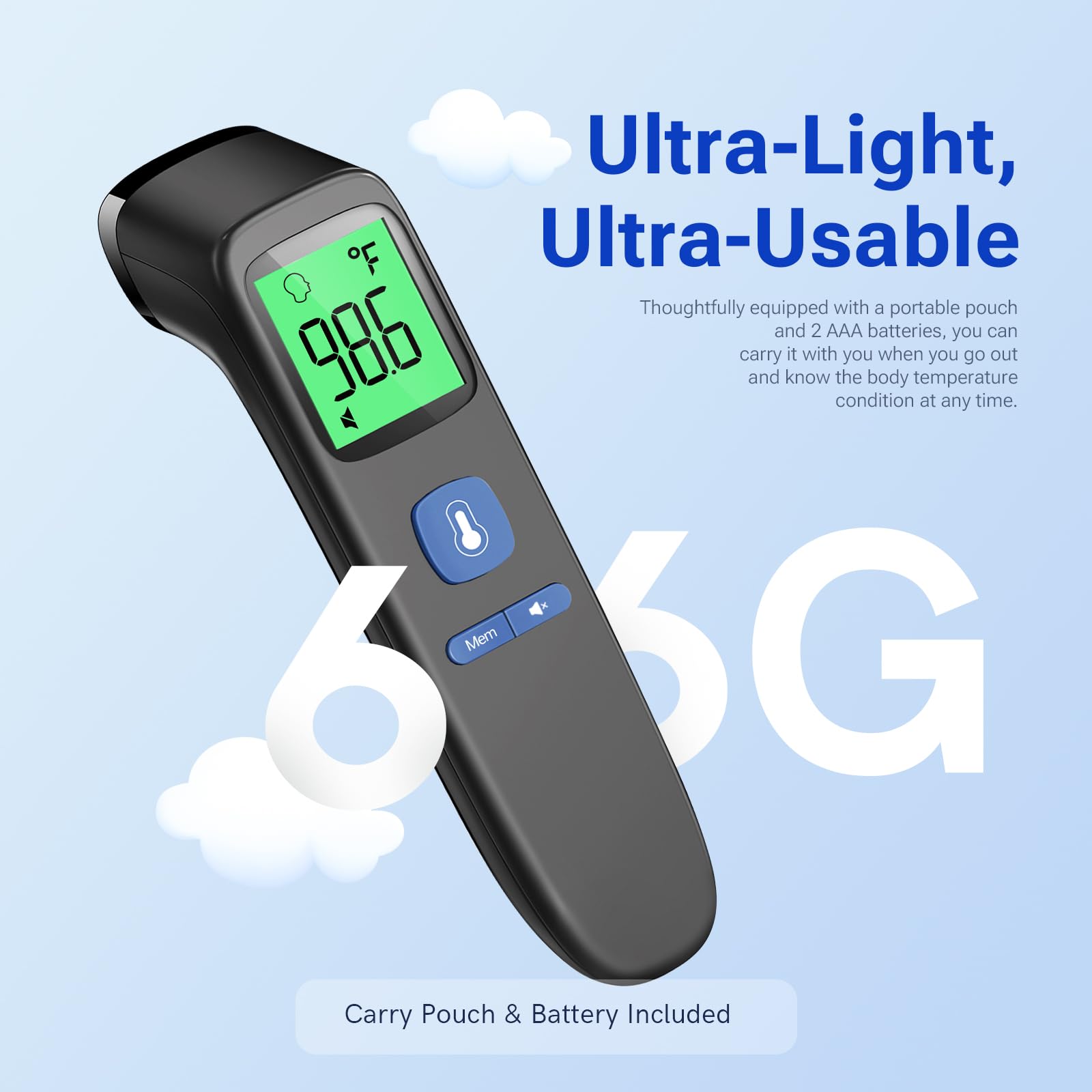 No Touch Digital Thermometer with Fever Alarm for Home Use