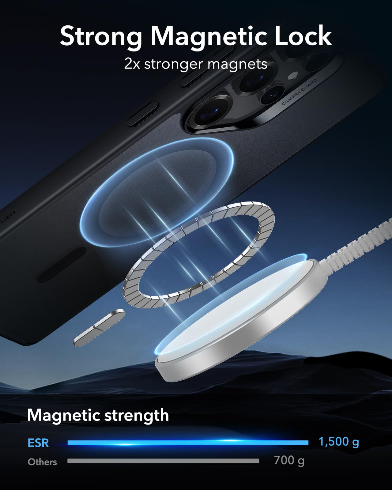 ESR Clear Black Case for Samsung Galaxy S25 Ultra
