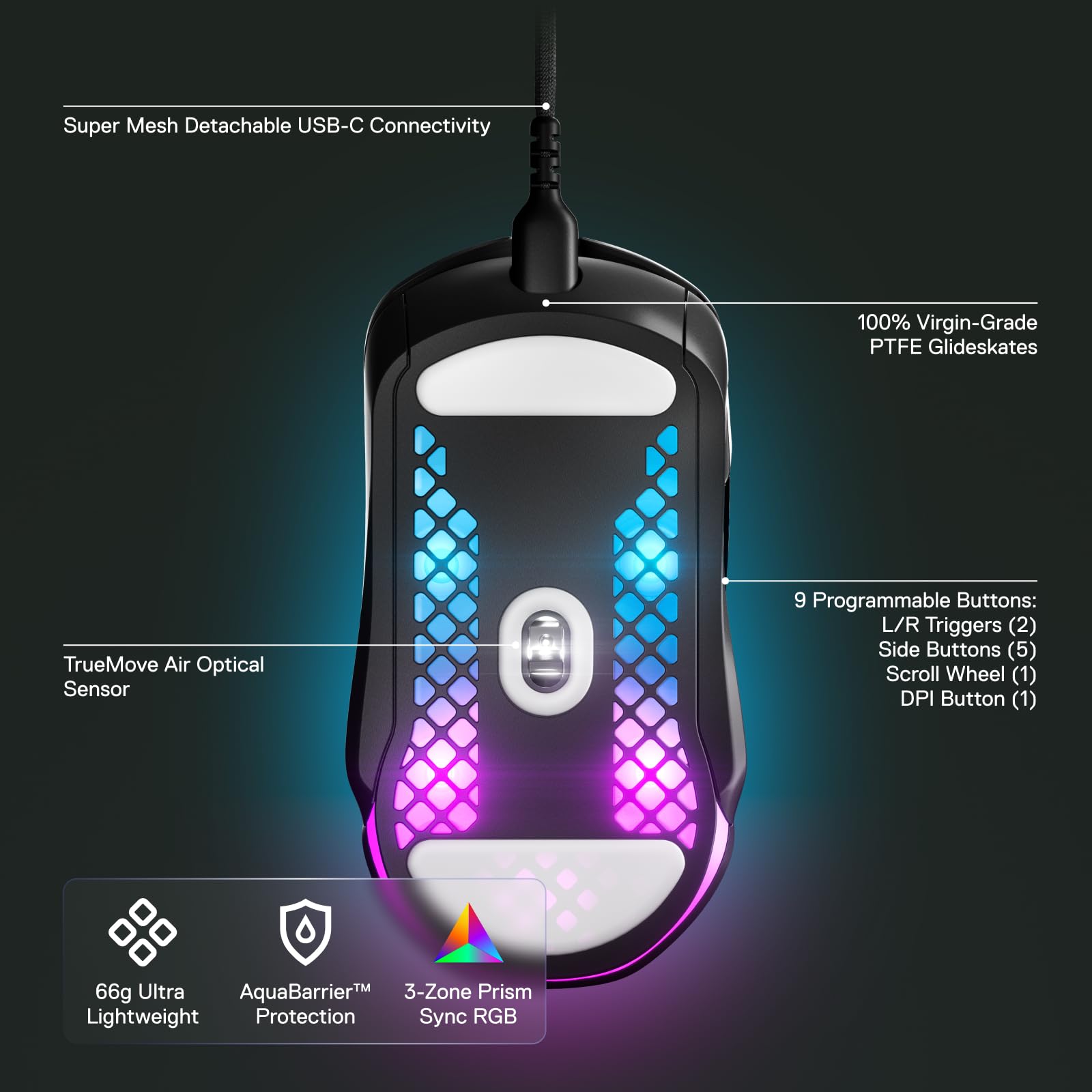 SteelSeries Aerox 5 Lightweight RGB Gaming Mouse