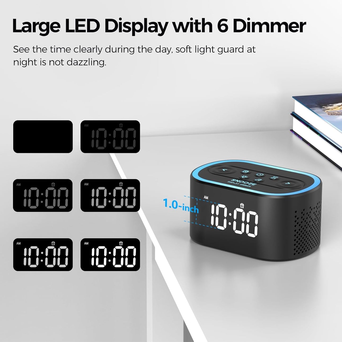 Reacher Digital Alarm Clock White Noise Sound Machine