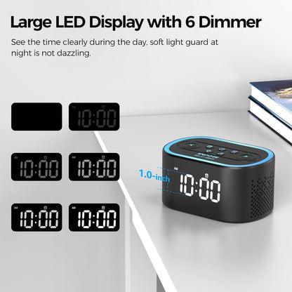 Reacher Digital Alarm Clock White Noise Sound Machine