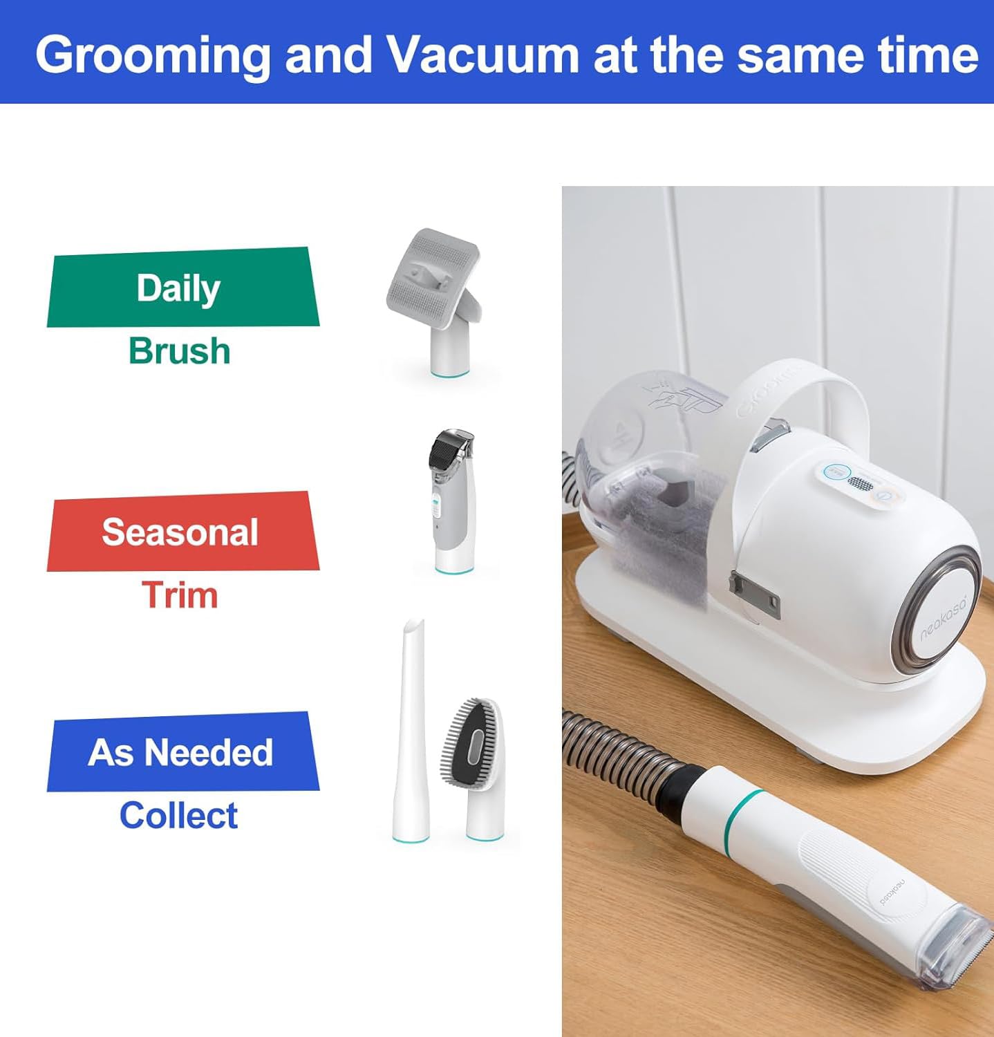 Neakasa P2 Pro Dog Grooming Kit with Vacuum Suction
