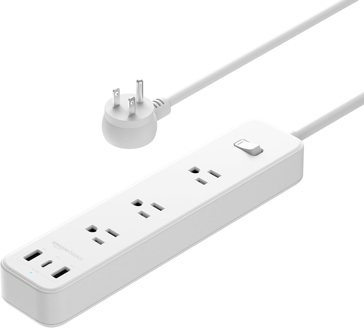 Power Strip With Three USB Ports And Five Foot Cord