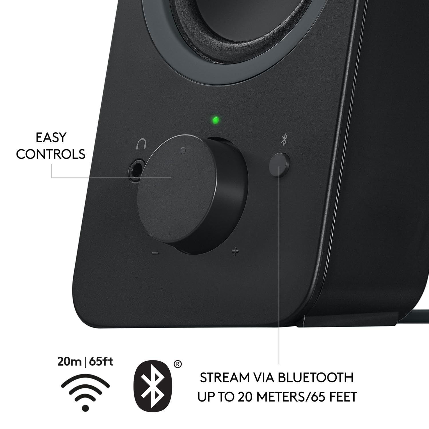 Logitech Z207 Bluetooth Computer Speakers for Rich Stereo Sound
