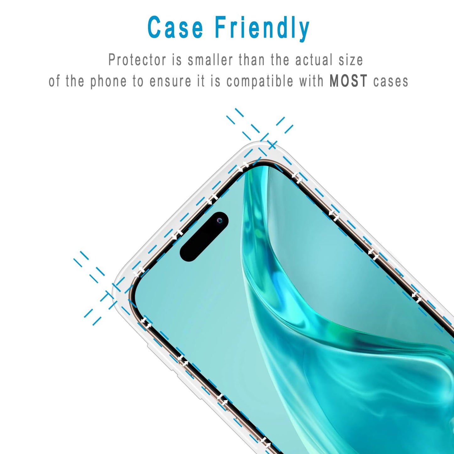 2 Pack iPhone 16 Pro Max 6.9 Inch Tempered Glass Screen Protector Full Coverage